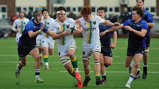 Northampton Saints Under-18s in action against Midlands West Academy
