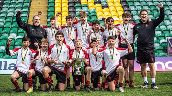 Bedford Modern School claimed the Saints 7s Series trophy at cinch Stadium at Franklin’s Gardens.