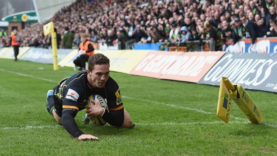 George North scores a try for Saints