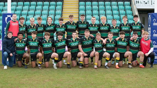 Northampton U18 Academy after their victory against Leicester Tigers.