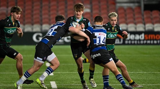 Action from Northampton Saints U18 against Bath.