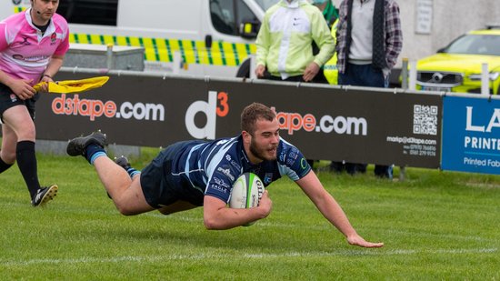 Saints' Jack Hughes scores a try for Bedford
