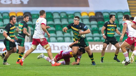 Paul Hill in action for Northampton Saints