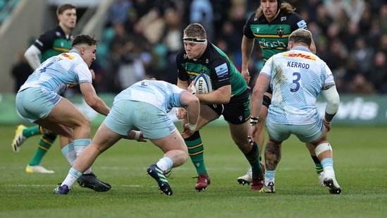 Paul Hill in action for Northampton Saints