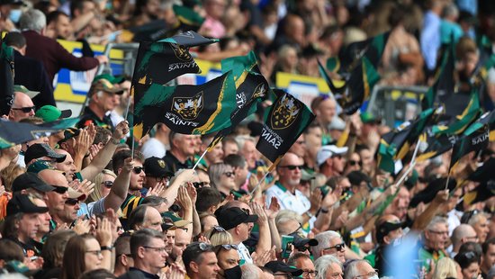 Northampton Saints’ supporters at Franklin’s Gardens