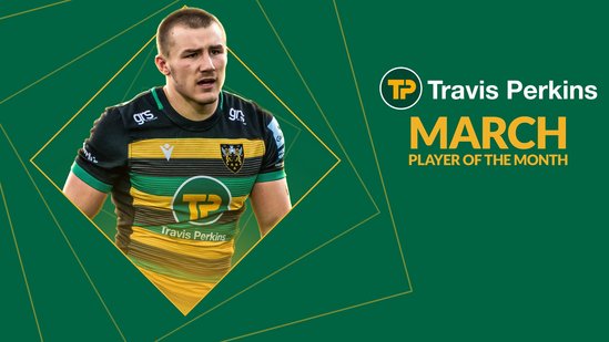 Saints' Ollie Sleightholme has been named Travis Perkins Player of the Month for March