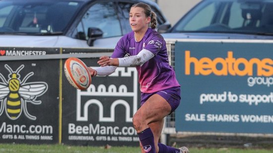 Georgina Tasker of Loughborough Lightning against Sale Sharks.