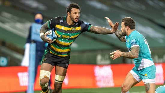 Courtney Lawes in action for Northampton Saints