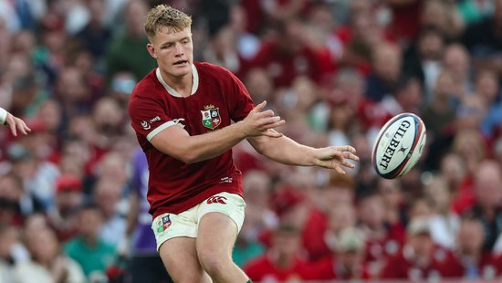 Northampton Saints’ Fin Smith features for the British & Irish Lions