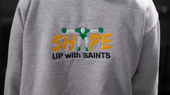 Shape Up With Saints session at the gym at cinch Stadium at Franklin’s Gardens.