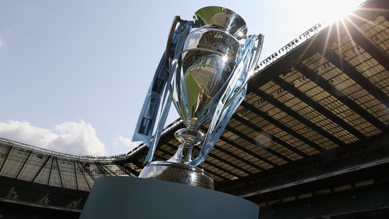 The Gallagher Premiership Rugby trophy