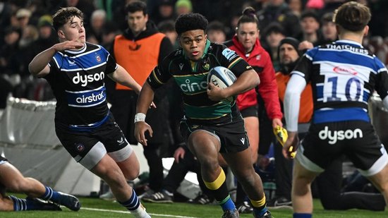 Action from Northampton Saints U18 against Bath.