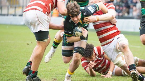 Northampton U18 Academy in action against Leicester Tigers.