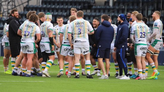 Saints celebrate a win over Worcester