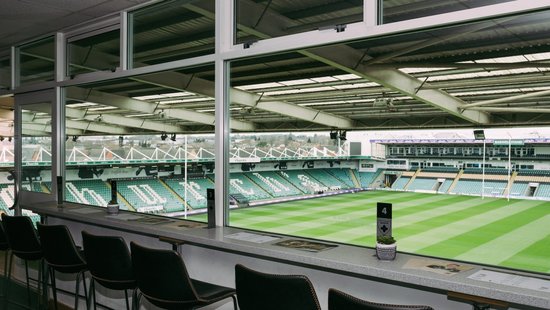 Enjoy a spectacular view of cinch Stadium at Franklin’s Gardens from the Legends Lounge.