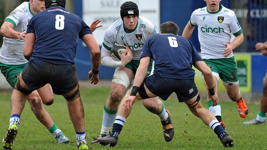 Northampton Saints Under-18s in action against Sale Sharks.