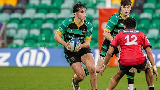 Action from Northampton Saints Under-18s Academy against Newcastle Falcons.