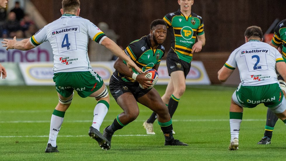 Northampton Saints' Emmanuel Iyogun during the 2021/22 season.