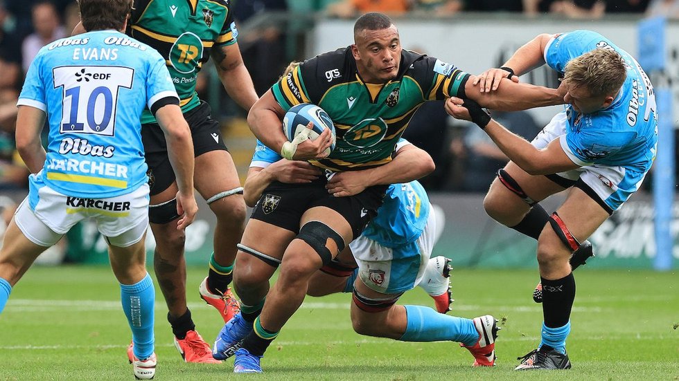 Northampton Saints' Juarno Augustus during the 2021/22 season.