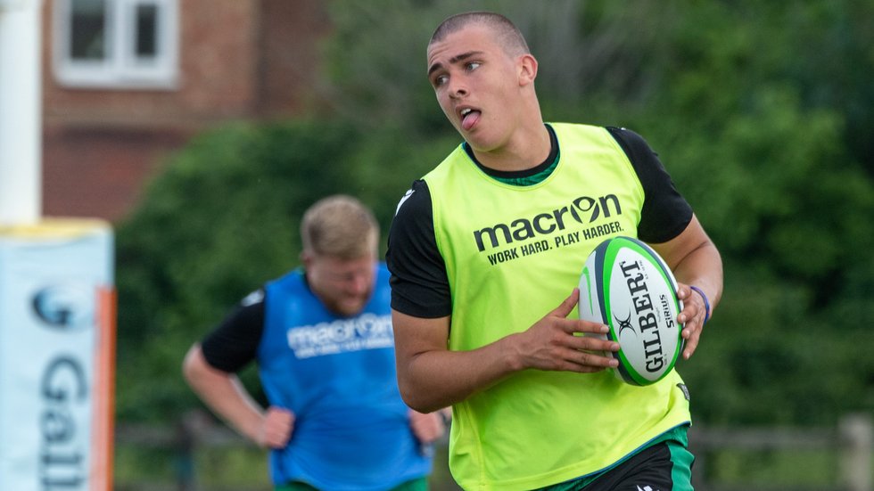 Northampton Saints' Geordie Irvine during the 2021/22 season.