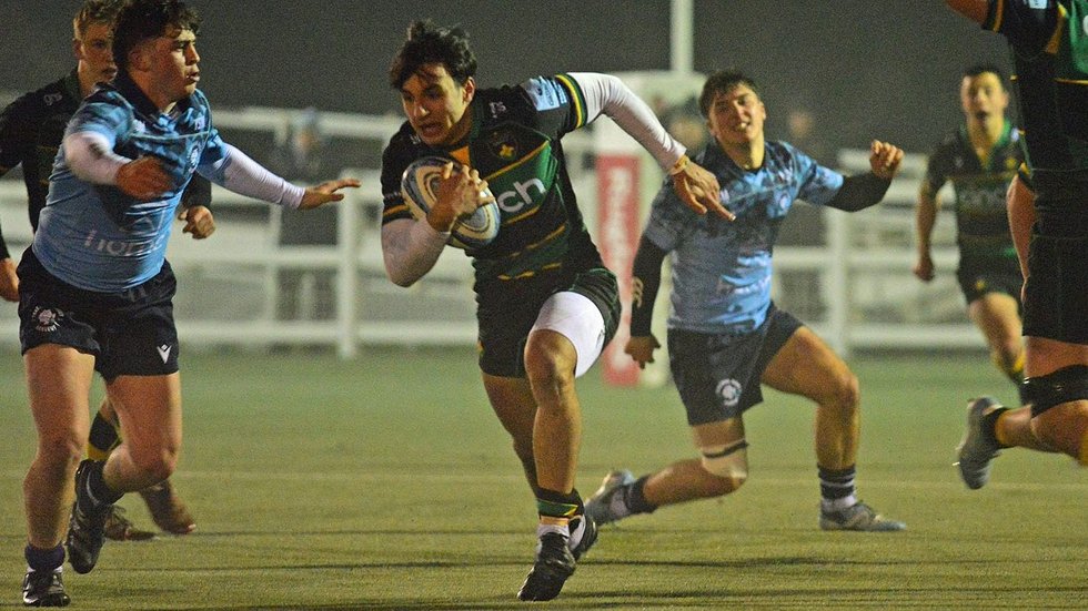 Northampton Saints Academy in action against Yorkshire Academy.