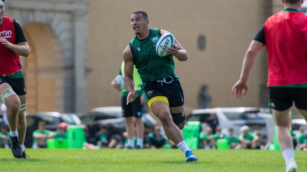 Northampton Saints' Juan Augustus during the 2021/22 season.