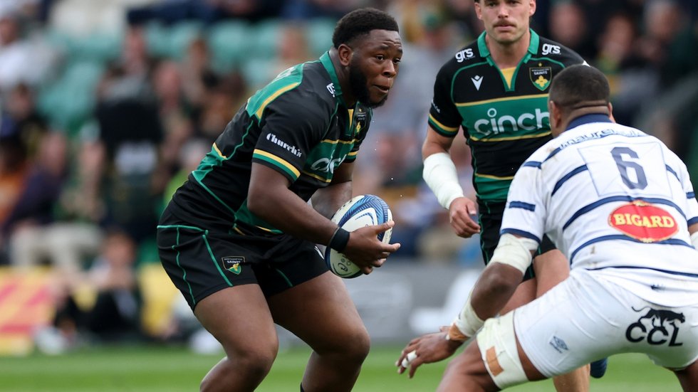 Northampton Saints’ Emmanuel Iyogun during the 2024/25 season.